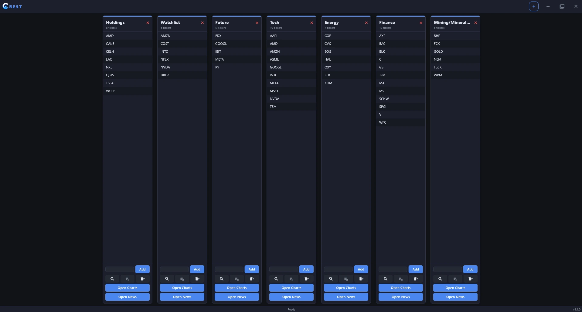 Crest UI preview